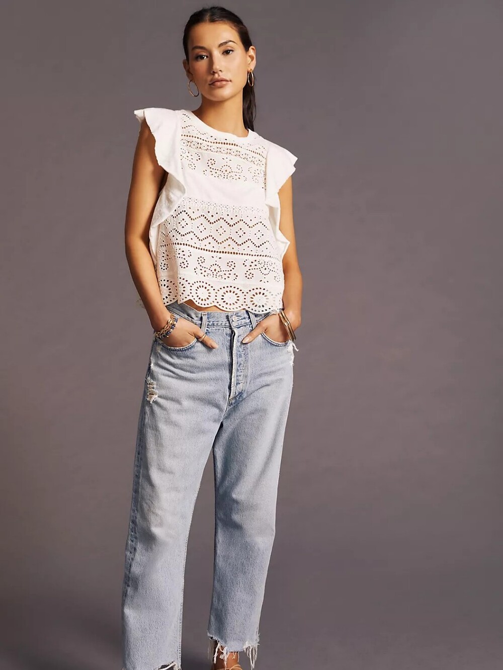 Anthropologie Boho Lace Tank Top - Picture 3 of 16